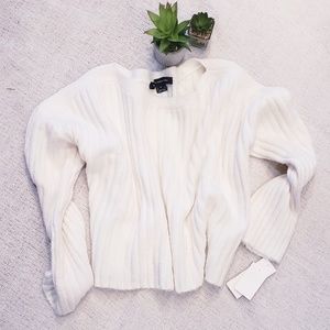 NEW French Connection White Ribbed Knit Sweater
